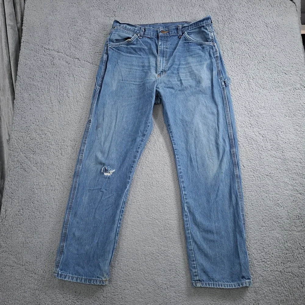 Vintage Big Ben Pants Mens 32x34 Blue Wrangler Distressed Faded Work Wear‎